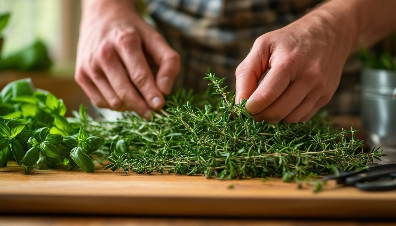 découvrez dans cette vidéo les meilleures astuces pour effeuiller le thym frais facilement et rapidement. apprenez des techniques pratiques pour profiter de la saveur de cette herbe aromatique dans vos plats.